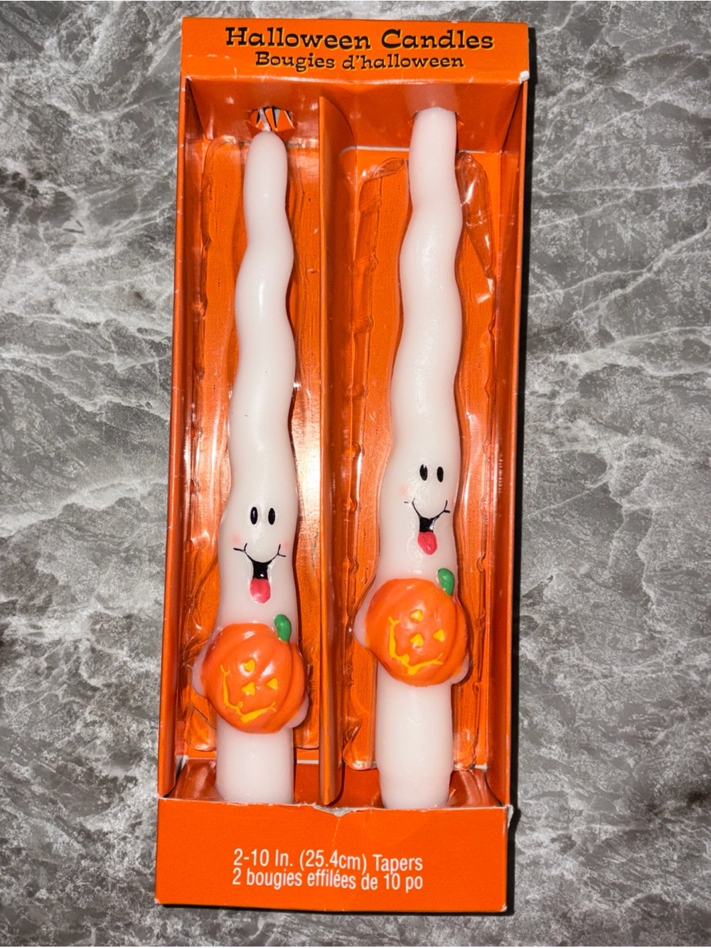 Set 2 Halloween Candles Spooky Ghost & Pumpkin 10” Guild House American Greeting